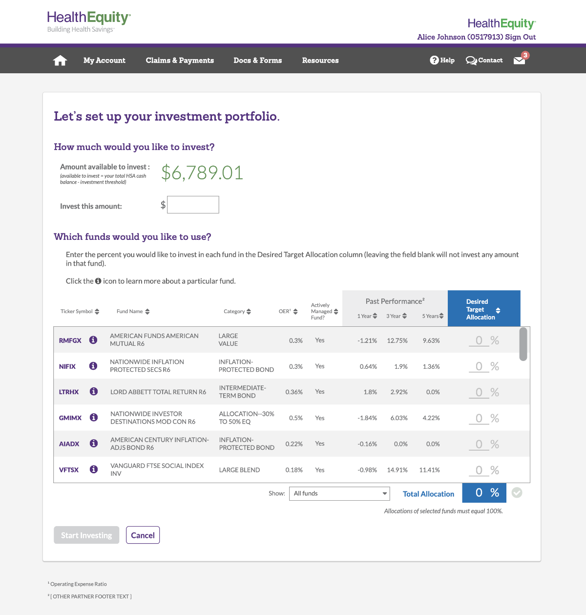 Mockup of invesment onboarding #3